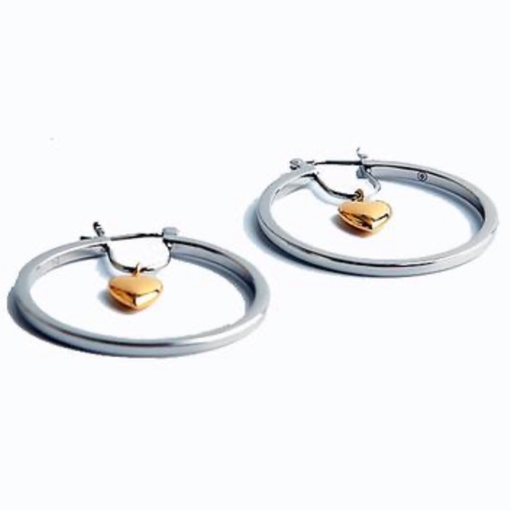 TORY BURCH • Celestial Heart Hoop Earrings - Picture 3 of 5